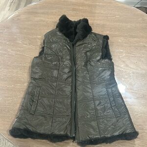 Women’s Green Fur Vest